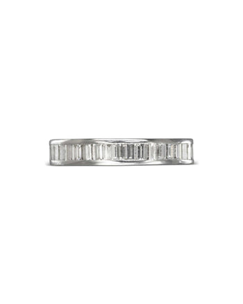 Art Deco Style Baguette Diamond Platinum Eternity Ring - 4mm Pruden and Smith