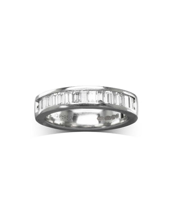 Hinged Baguette Diamond Platinum Eternity Ring Cliq Fit Pruden and Smith