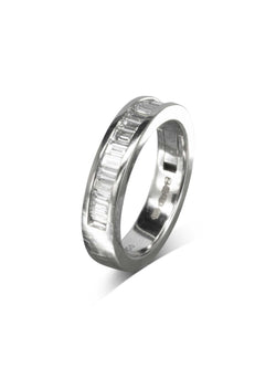 Hinged Baguette Diamond Platinum Eternity Ring Ring Pruden and Smith   