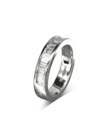 Hinged Baguette Diamond Platinum Eternity Ring Cliq Fit Pruden and Smith