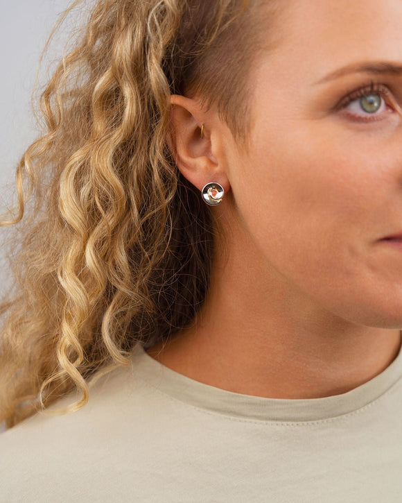 Concave Curl Silver Stud Earrings Earrings Pruden and Smith