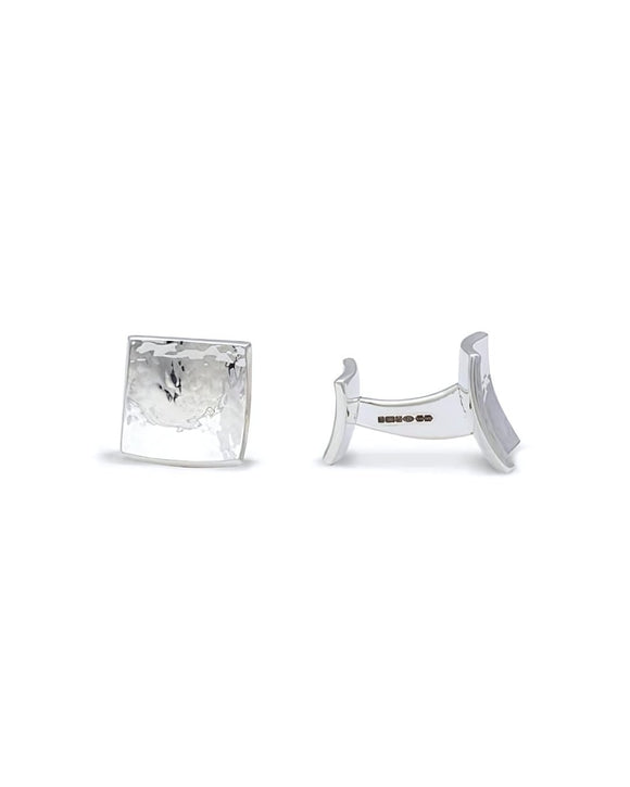Concave Silver Cufflinks (Square) Cufflink Pruden and Smith