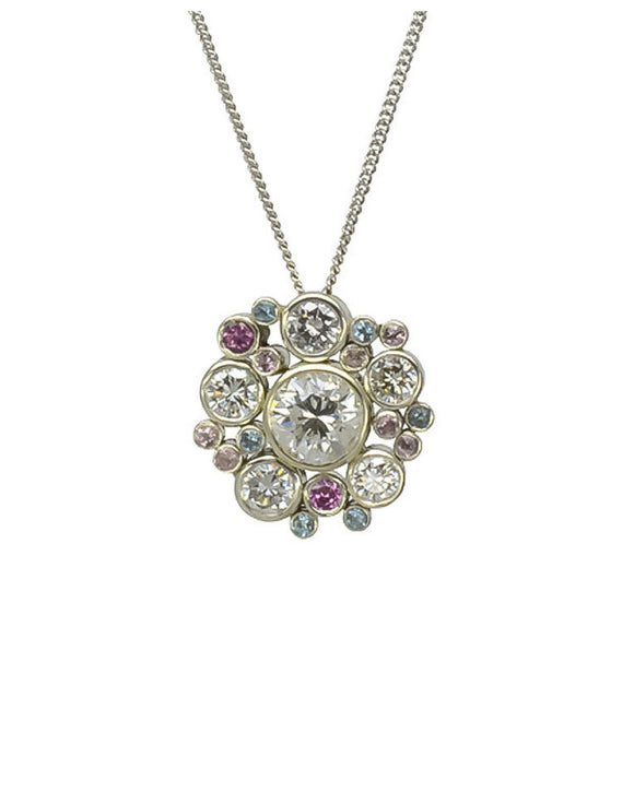 Diamond Cluster Pendant Pendant Pruden and Smith