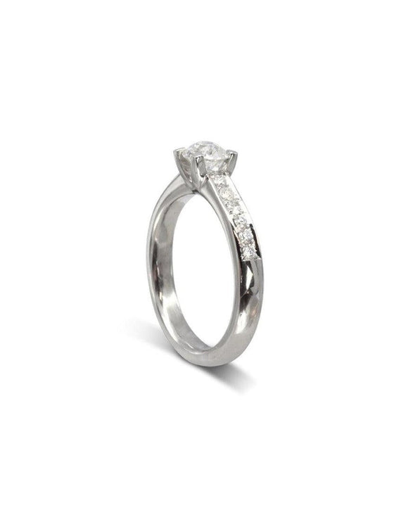 Diamond Shoulder Engagement Ring Ring Pruden and Smith