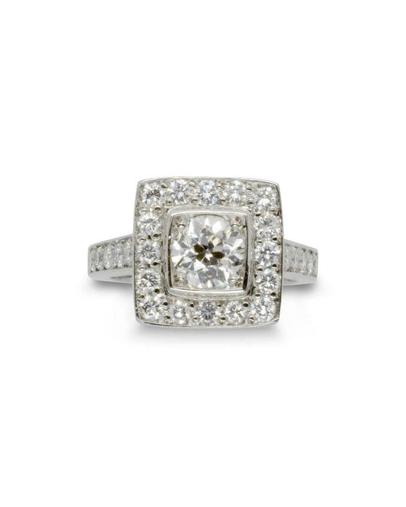 Double Diamond and Pavé Diamond Cluster Ring Ring Pruden and Smith