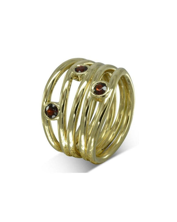 Five Strand Gemstone Dress Ring Ring Pruden and Smith