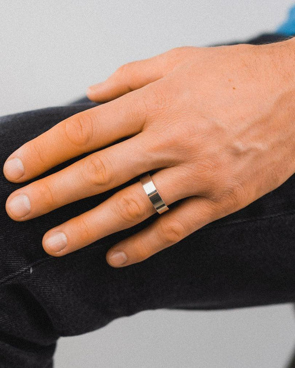 Flat Wedding Rings Ring Pruden and Smith 6mm 9ct White Gold