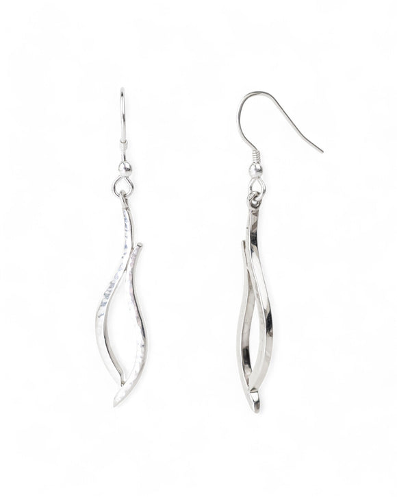 Forged Inverse Silver Drop Earrings Earrings Pruden and Smith