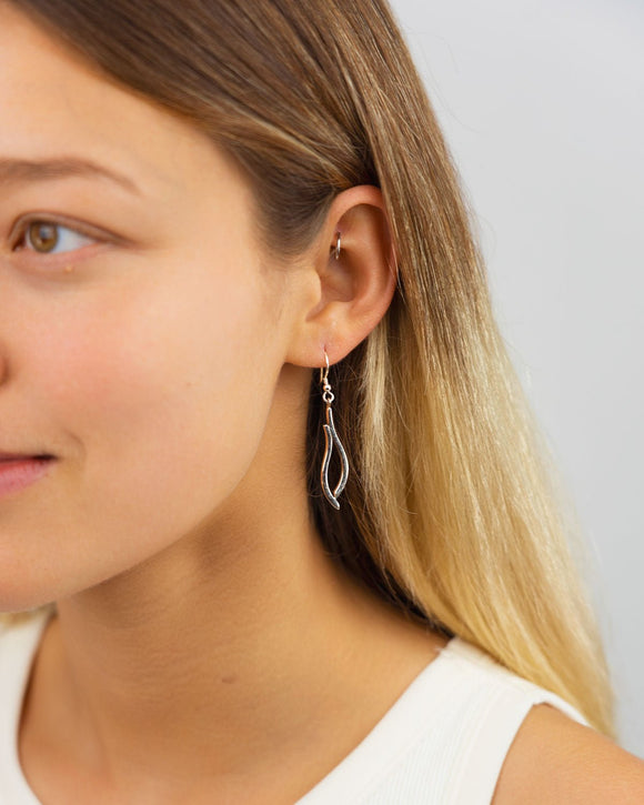 Forged Inverse Silver Drop Earrings Earrings Pruden and Smith