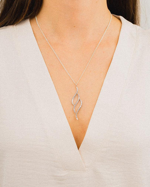 Forged Inwards Triple Silver Pendant Pendant Pruden and Smith