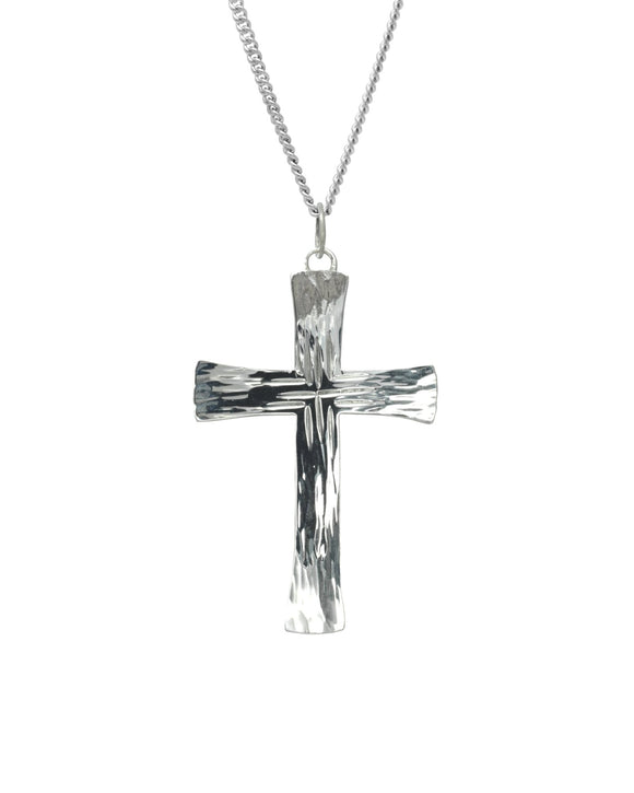 Forged Solid Silver Cross Pendant Pendant Pruden and Smith