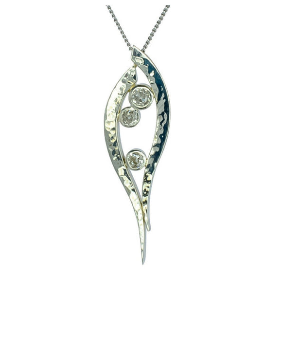 Forged Three Diamond Pendant Pendant Pruden and Smith