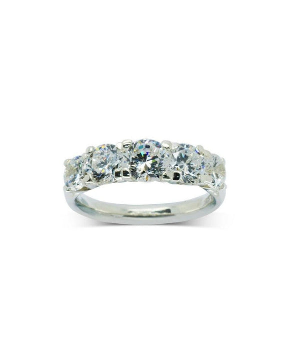 Four Claw Five Diamond Half Eternity Ring Ring Pruden and Smith 0.45ct-5mm approx.