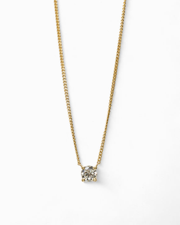 Diamond Solitaire Pendant Pendant Pruden and Smith 9ct Yellow Gold