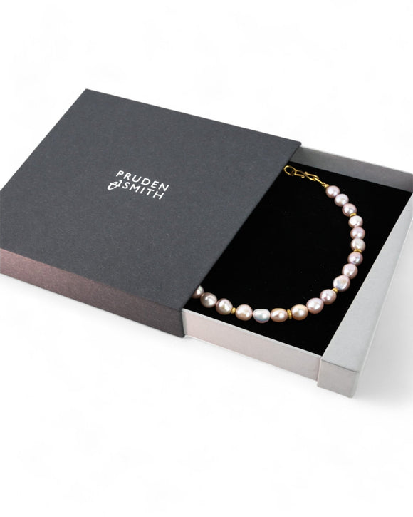 Gold Nuggets and Pearl Necklace Necklace Pruden and Smith