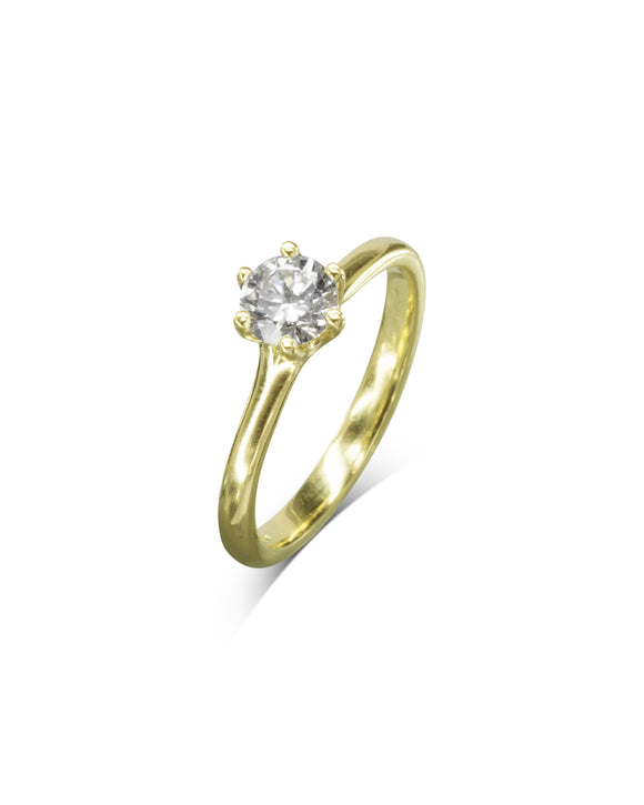 Six Claw Half Carat Diamond Engagement Ring Pruden and Smith