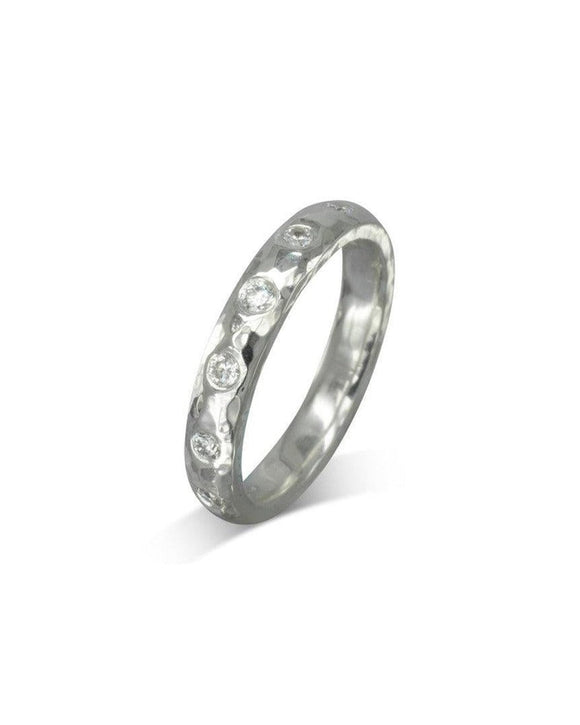 Hammered Diamond Eternity Ring Ring Pruden and Smith