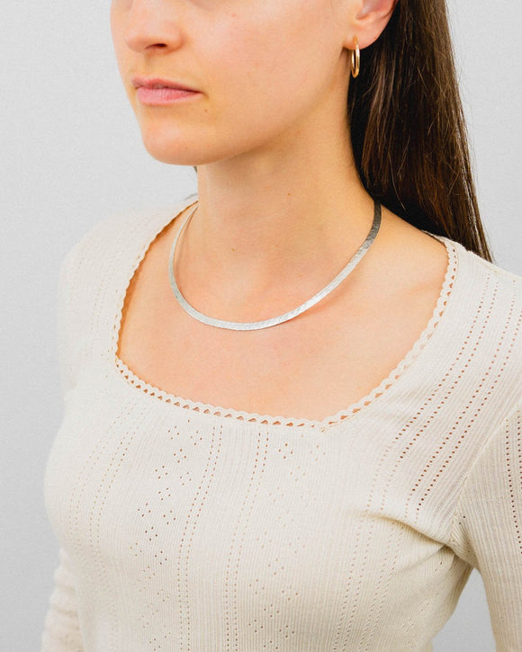 Hammered Silver Necktorc Necklace Necklace Pruden and Smith