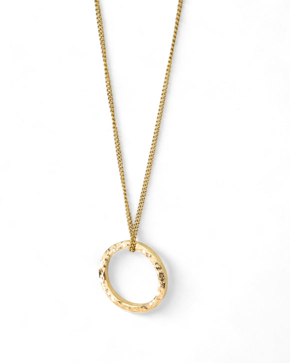 Hammered Solid 9ct Gold Ring Pendant Pendant Pruden and Smith