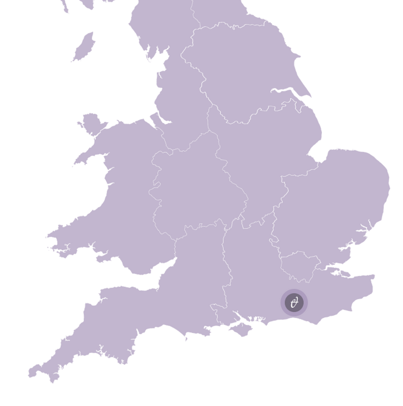 England with the Pruden and Smith Logo where the gallery is located in Ditchling