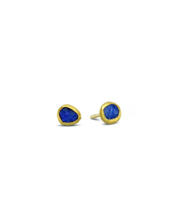 Lapis Lazuli Solid 18ct Gold Stud Earrings Earrings Pruden and Smith