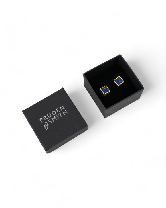 Lapis Lazuli Square Stud Earrings (8mm) Earrings Pruden and Smith