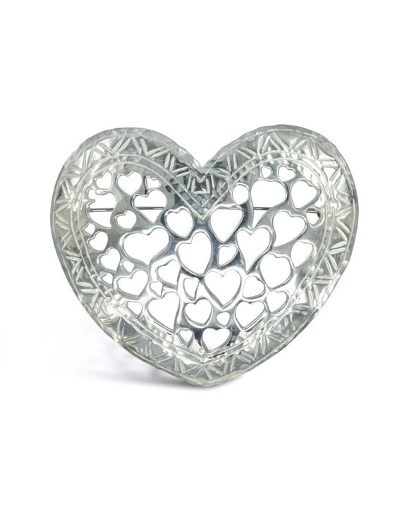 Large Silver Heart Brooch Pruden and Smith