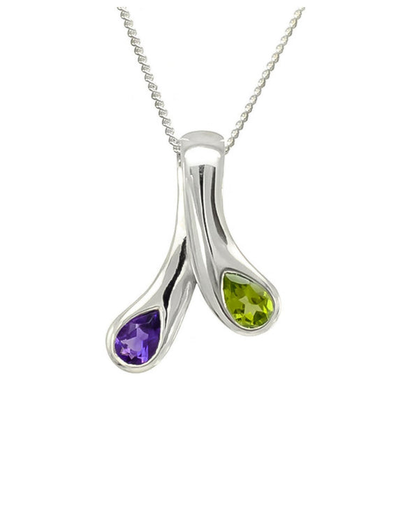 Moi et Toi Amethyst and Peridot Pendant Pendant Pruden and Smith