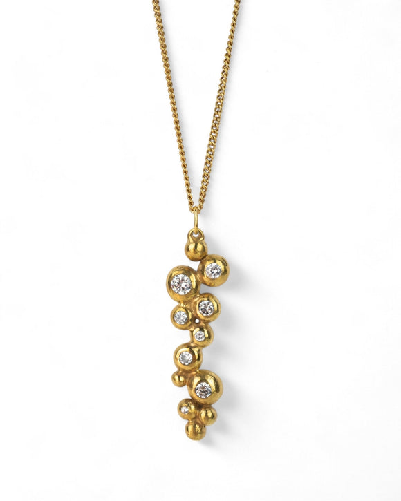 Nugget 9ct Yellow Gold and Diamond Pendant Pendant Pruden and Smith