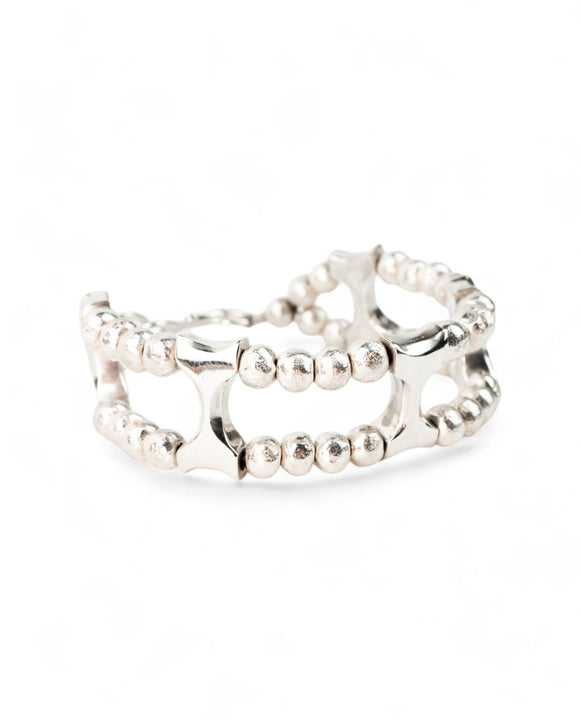 Nugget and Bone Silver Bracelet Bracelet Pruden and Smith