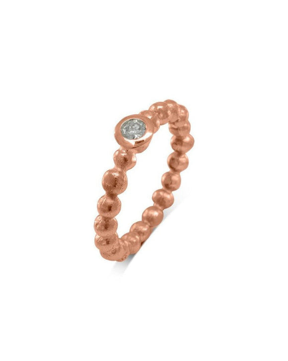 Nugget Dainty 9ct Gold and Diamond Ring Ring Pruden and Smith 9ct Rose Gold