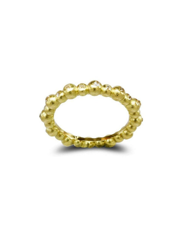 Nugget Dainty Yellow Gold Diamond Eternity Ring Ring Pruden and Smith