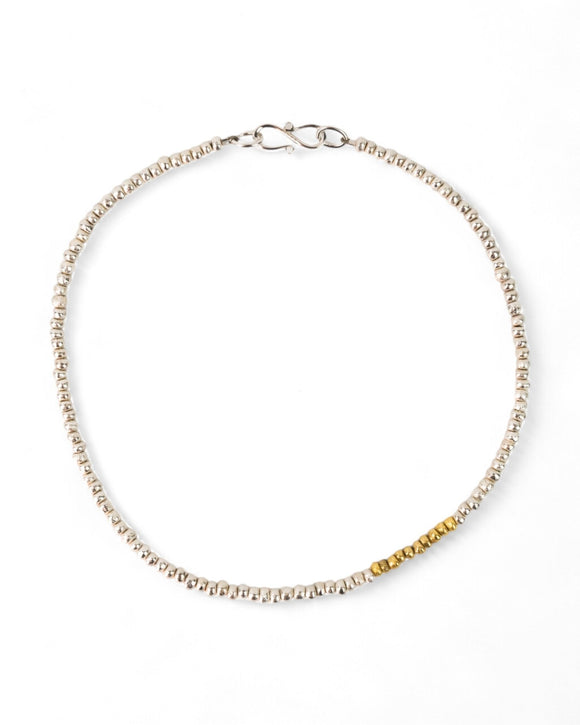 Nugget Gold Section Silver Necklace Necklace Pruden and Smith