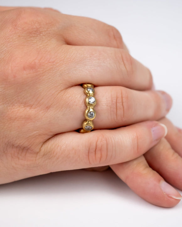 Nugget Yellow Gold Diamond Eternity Ring (4mm) Ring Pruden and Smith