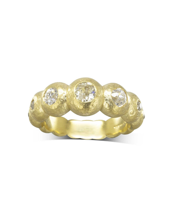 Nugget Yellow Gold Diamond Eternity Ring - Tapering Ring Pruden and Smith