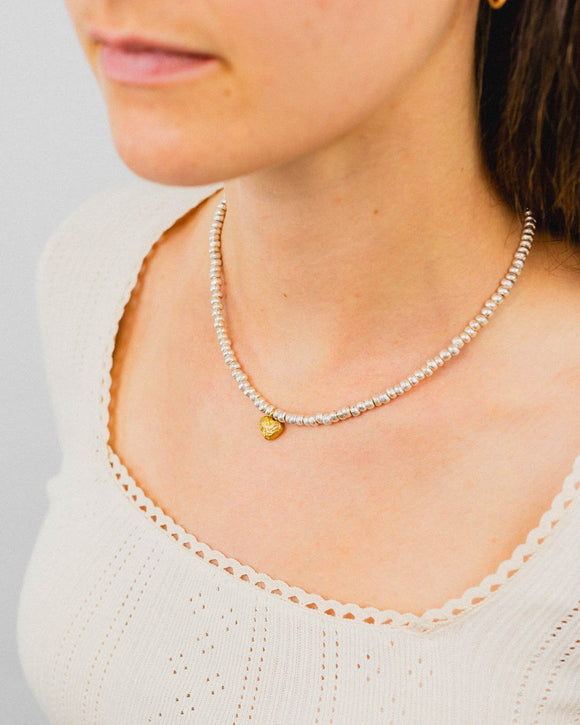 Nugget Yellow Gold Heart Necklace Necklace Pruden and Smith