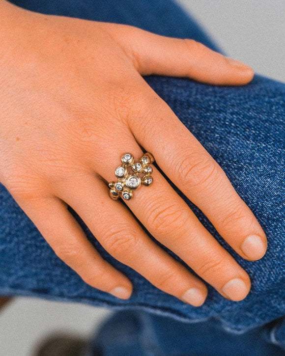 Old Cut Diamond Cluster Ring Ring Pruden and Smith