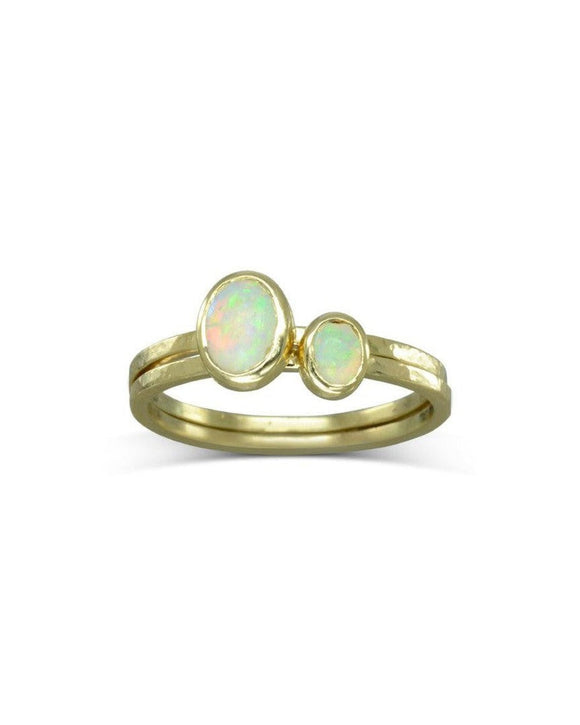 Opal and 9ct Yellow Gold Stacking Ring Set Ring Pruden and Smith