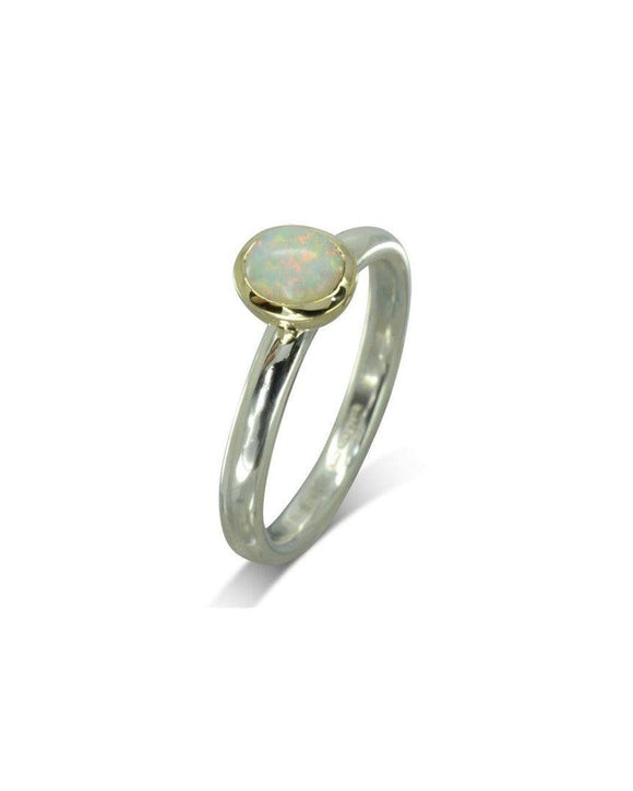 Opal Silver and Gold Stacking Ring Ring Pruden and Smith