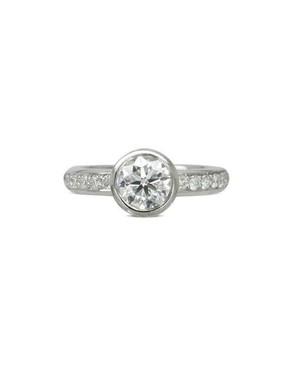 Pavé Rub Over Diamond Engagement Ring Ring Pruden and Smith
