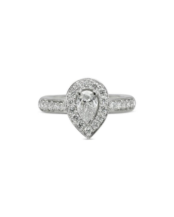 Pear Shaped Diamond Cluster Engagement Ring Ring Pruden and Smith