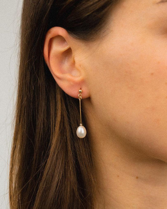 Pearl Bar Drop Earrings Earrings Pruden and Smith