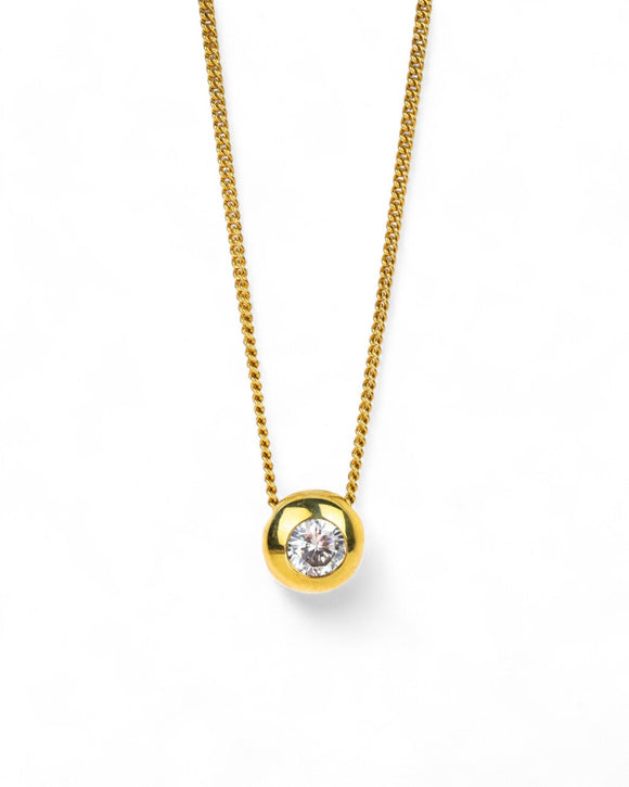 Pebble 9ct Gold Diamond Pendant Pendant Pruden and Smith