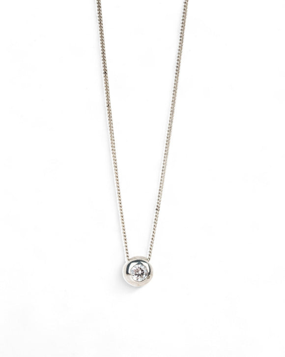 Pebble 9ct Gold Diamond Pendant Pendant Pruden and Smith