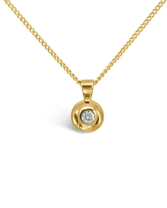 Pebble 9ct Gold Diamond Pendant (With Bail) Pendant Pruden and Smith 9ct Yellow Gold