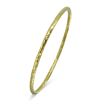Hammered Solid 9ct Gold Round Bangle Bangle Pruden and Smith Large (68mmID) 9ct Yellow Gold 