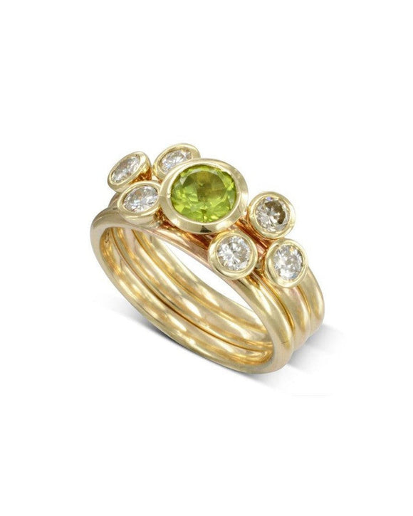 Peridot 9ct Yellow Gold Stacking Ring Set Ring Pruden and Smith Default Title