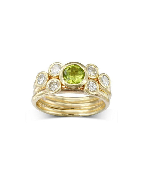 Peridot 9ct Yellow Gold Stacking Ring Set Ring Pruden and Smith