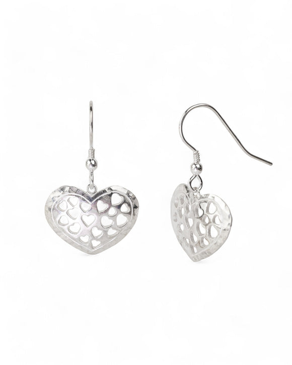 Pierced Heart Drop Earrings Earrings Pruden and Smith