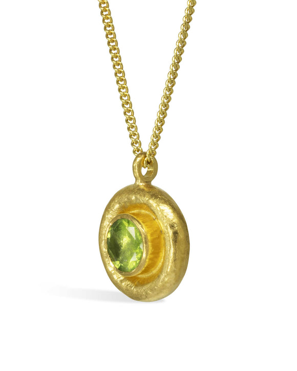 Hammered Roman Peridot Pendant Pendant Pruden and Smith